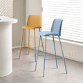 北歐風 小清新 輕工業風 多彩 普普風格 千層 軟墊 靠背 吧檯椅 藍色-76H_1