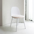 北歐 簡約 咖啡廳椅 餐椅 餐廳椅 芽間 塑料 皮革 軟墊椅-白_2
