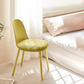 北歐 簡約 咖啡廳椅 餐椅 餐廳椅 芽間 塑料 絨布軟墊椅-黃_1