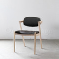特價-北歐極簡 設計款 餐廳椅 反拍餐椅 皮革專區 鐵 洗白木色/黑皮 (複刻版)_1