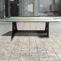 印度手工家具 LOFT 風格 鐵 回收木餐桌 鑄鐵 洛克A字餐桌 180CM_2