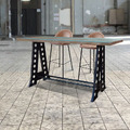 印度手工家具 LOFT 風格 鐵 回收木餐桌 鑄鐵 洛克A字 吧檯桌 180CM_1