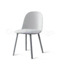 北歐 簡約 咖啡廳椅 餐椅 餐廳椅 芽間 塑料 皮革 軟墊椅-灰