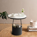 美式 客廳 邊桌 大理石紋 岩板 置物 普普 托盤 邊几 黑色-45CM (附托盤)_4