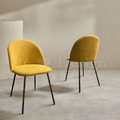 北歐 小清新 普普風格 可愛 休閒椅 莎莉 鐵腳 餐椅-芥末黃_2