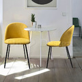北歐 小清新 普普風格 可愛 休閒椅 莎莉 鐵腳 餐椅-芥末黃_3