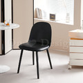 北歐 簡約 咖啡廳椅 餐椅 餐廳椅 芽間 塑料 皮革 軟墊椅-黑_3