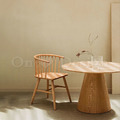 北歐 設計款 小清新風格 餐廳 104 圓背溫莎 圈椅 實木座板-原木色_1