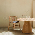 北歐 設計款 小清新風格 餐廳 104 圓背溫莎 圈椅 灰麻-原木色_1