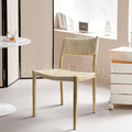 北歐極簡 設計款 扶手餐椅 餐廳椅藤面 藤編餐椅 - 原木色_2