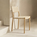 北歐極簡 設計款 扶手餐椅 餐廳椅藤面 藤編餐椅 - 原木色_1