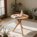 北歐風格 小清新 客廳 咖啡桌 和風 日式 圓形 萊亞 小茶几 邊几 柚木色_1