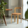 北歐 經典 極簡 餐廳 設計師款 實木 芮伊 餐椅 櫻桃木色 /咖皮_4
