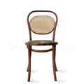 北歐風 經典 籐面 櫸木法式 餐廳椅 實木 10號 軟墊 餐椅-深胡桃木色