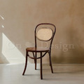 北歐風 經典 籐面 櫸木法式 餐廳椅 實木 10號 木面 餐椅-深胡桃木色_2