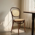 北歐風 經典 櫸木法式 餐廳椅 實木 10號 藤面 餐椅-深胡桃木色_1