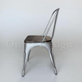 法國復古LOFT工業風tolix a chair 經典鐵椅 餐椅 帶榆木 木版-銀_4
