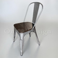 法國復古LOFT工業風tolix a chair 經典鐵椅 餐椅 帶榆木 木版-銀_3