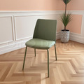北歐風 小清新 輕工業風 多彩 普普風格 千層 軟墊 靠背 餐椅 綠色_2