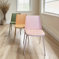 北歐風 小清新 輕工業風 多彩 普普風格 千層 軟墊 靠背 餐椅 薑黃色_3