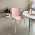 北歐風 小清新 輕工業風 多彩 普普風格 千層 軟墊 靠背 餐椅 粉色_1