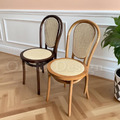 北歐風 經典 櫸木法式 餐廳椅 實木 藤靠背 18號 藤面 餐椅-櫻桃木色_3