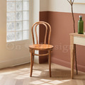 北歐風 經典 藤面 法式 餐廳椅 櫸木 18號 木座板 餐椅- 櫻桃木色_4