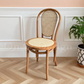 北歐風 經典 櫸木法式 餐廳椅 實木 藤靠背 18號 藤面 餐椅-櫻桃木色_2