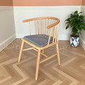 北歐 設計款 小清新風格 餐廳 104 圓背溫莎 圈椅 灰麻-原木色_2