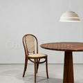 北歐風 經典 櫸木法式 餐廳椅 實木 藤靠背 18號 藤面 餐椅 櫻桃木色_1