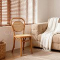 北歐風 經典 藤面 櫸木法式 餐廳椅 實木 10號 藤面椅墊 餐椅-櫻桃木色_2