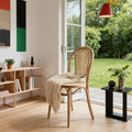 北歐風 經典 櫸木法式 餐廳椅 實木 藤靠背 18號 木面 餐椅-原木色_1