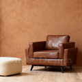 美式 北歐 極簡 設計 咖啡廳 LOUNGH 老式 皮革 單人 沙發 -咖_1