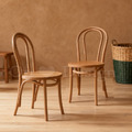 北歐風 經典 藤面 法式 餐廳椅 櫸木 18號 木座板 餐椅- 原木色_3