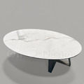 美式 奢華風 大理石紋 客廳 咖啡桌 岩板 三角 白色 橢圓形 大茶几-122CM_6