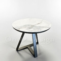 美式 奢華風 大理石紋 客廳 咖啡桌 岩板 三角 白色 圓形 邊几-53CM_6