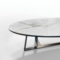 美式 奢華風 大理石紋 客廳 咖啡桌 岩板 三角 白色 橢圓形 大茶几-122CM_7