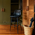 LOFT 工業風家具 復古仿舊鐵件 座墊 咖啡廳 洛亞 高靠背 吧檯椅 黑色-74H_3