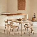 北歐 簡約 餐廳桌 日森 橡膠木 實木 洗白色 餐桌 書桌 - 140CM_1