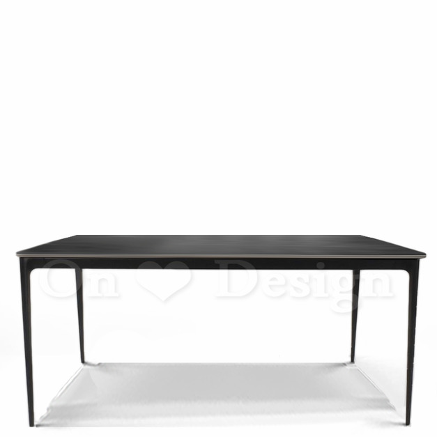 北歐 極簡 餐廳桌 書桌 耐高溫 懷特 平光 黑岩 岩板 鋁合金腳 餐桌 兩種尺寸