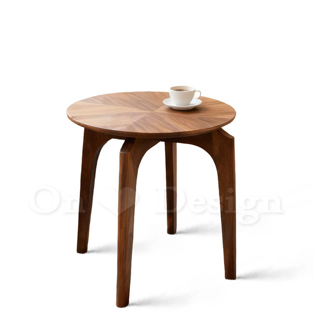 北歐風格 小清新 客廳 咖啡桌 和風 日式 圓形 格爾 小茶几 邊几 胡桃木色