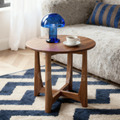 北歐風格 小清新 客廳 咖啡桌 和風 日式 圓形 十字 小茶几 邊几 胡桃木色_1