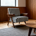 復古 LOFT 美式 極簡 中古風 伯格 布 扶手 單人 沙發-斑馬紋_1
