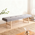 日式 北歐風 輕工業風 復古 簡約 實木 洗白木色 灰色日式 軟墊 長凳 - 160CM_1