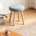 日式 北歐風 輕工業風 復古 簡約 實木 小圓日式 矮凳-灰色_2