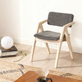 北歐 小清新 簡約 實木 餐椅 餐廳椅 希洛 洗白木色扶手 餐椅-灰色_1