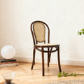 北歐風 經典 櫸木法式 餐廳椅 實木 藤靠背 18號 藤面 餐椅-深胡桃木色_1