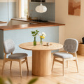 北歐 小清新 簡約 實木 餐椅 餐廳椅 經典款式 丹特 洗白木色 餐椅-灰色_3