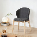 北歐極簡 設計款 小清新 餐椅 實木 餐廳椅 日式 波力 餐椅 洗白木色-深灰_2