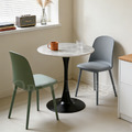 北歐 極簡 洽談桌 書桌 戶外桌 雙人位 義大利灰岩板 鬱金香 圓桌 黑色 -60CM_1